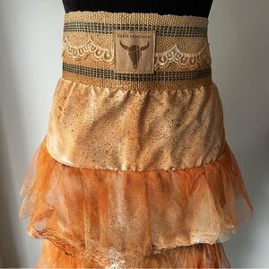 Paris Montana Tired Lace Chaps Side Saddle Rodeo Skirt Western Country Coquette